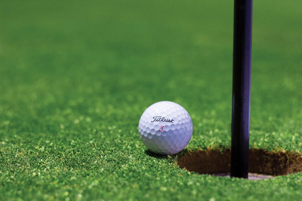 golf, golf ball, hole, golf course, field, grass, sport, ground, ball, green, game, competition, outdoors, golfer, tournament, hobby, play, practice, nature, golfing, golf field, flag stick